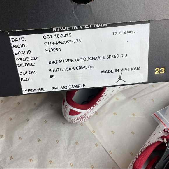 Oklahoma Sooners OU Jordan Cleats Promo Sample - Picture 7 of 7